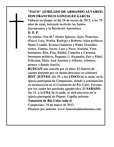 DON FRANCISCO GONZALEZ GARCIA
