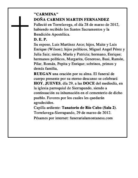 DOÑA CARMEN MARTIN FERNANDEZ