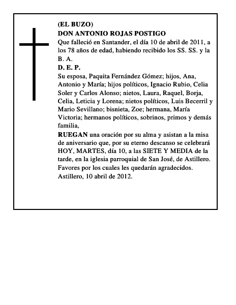 DON ANTONIO ROJAS POSTIGO