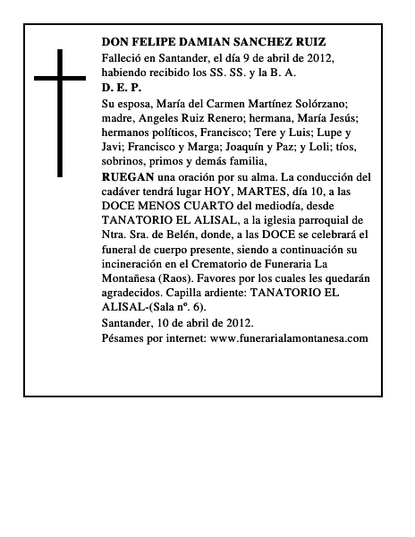 DON FELIPE DAMIAN SANCHEZ RUIZ