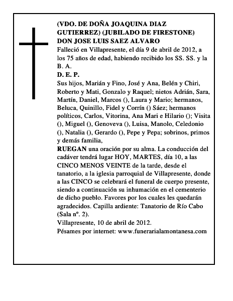 DON JOSE LUIS SAEZ ALVARO