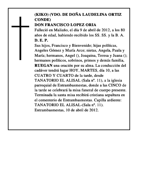 DON FRANCISCO LOPEZ ORIA