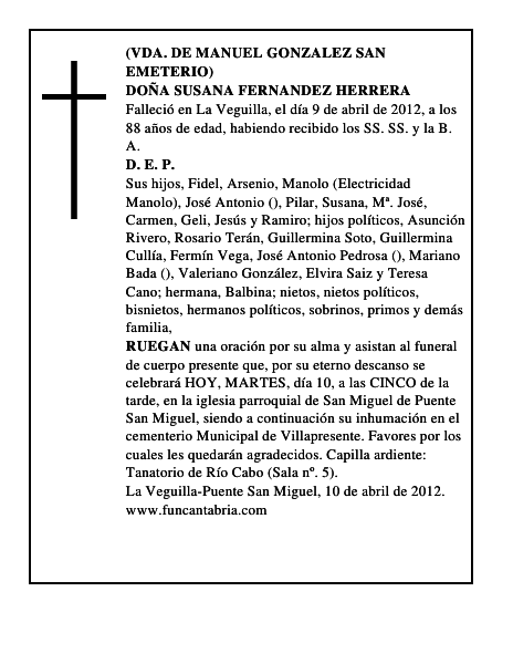 DOÑA SUSANA FERNANDEZ HERRERA