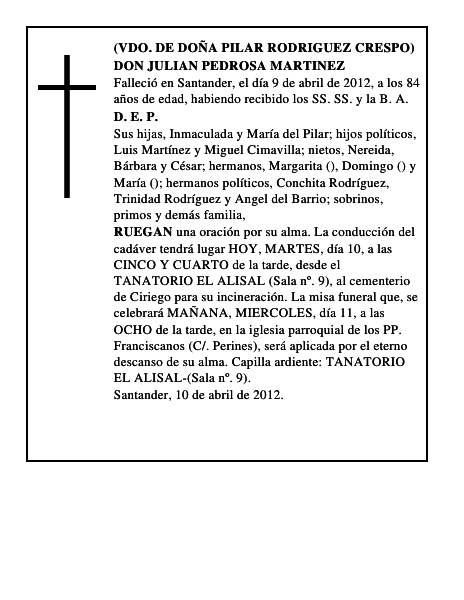 DON JULIAN PEDROSA MARTINEZ