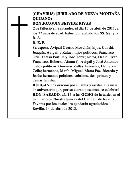 DON JOAQUIN BEIVIDE RIVAS