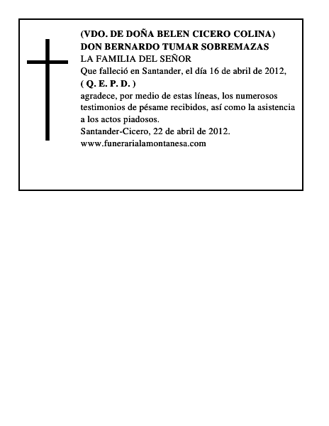 DON BERNARDO TUMAR SOBREMAZAS