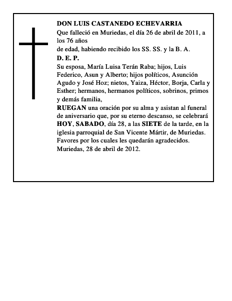 DON LUIS CASTANEDO ECHEVARRIA