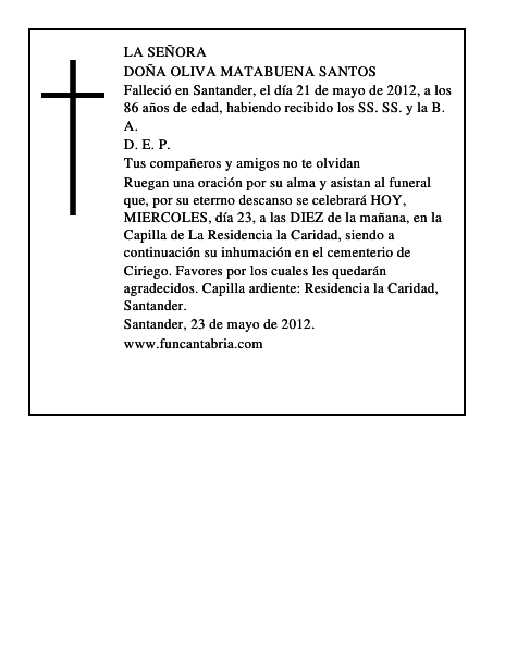 Oliva Matabuena Santos