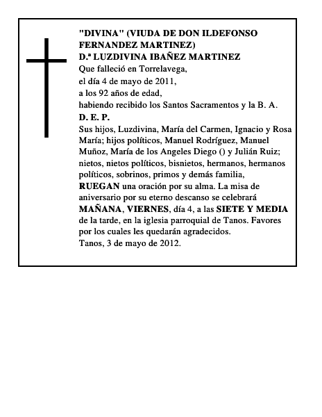 D.ª LUZDIVINA IBAÑEZ MARTINEZ