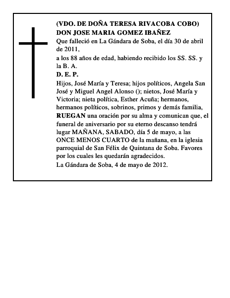 DON JOSE MARIA GOMEZ IBAÑEZ