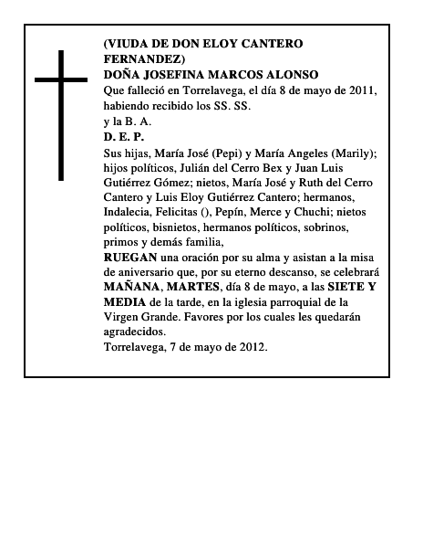 DOÑA JOSEFINA MARCOS ALONSO