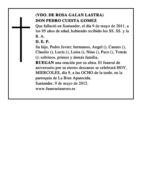 DON PEDRO CUESTA GOMEZ