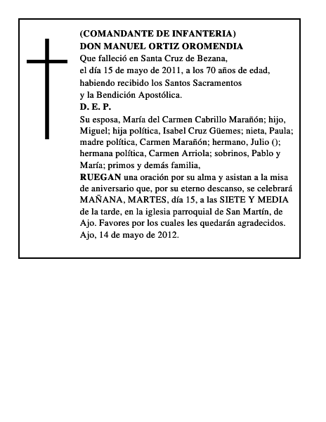 DON MANUEL ORTIZ OROMENDIA