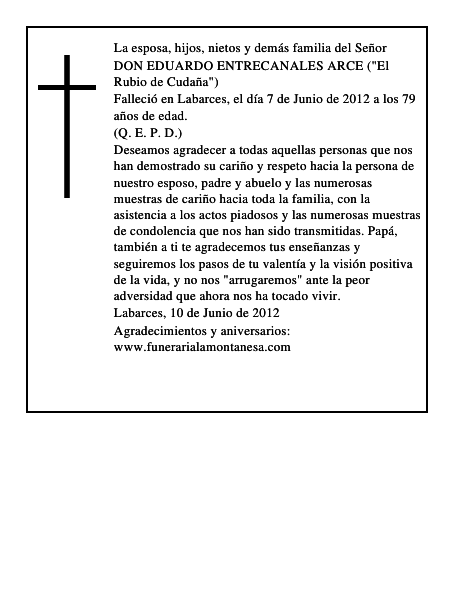 EDUARDO ENTRECANALES ARCE