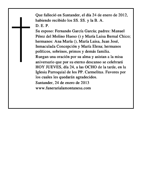 MARIA DEL CARMEN PEREZ DEL MOLINO BERNAL