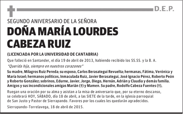 MARÍA LOURDES CABEZA RUIZ