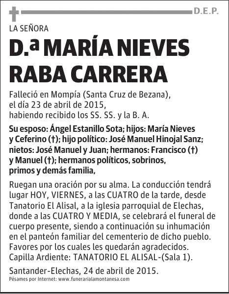 María Nieves Raba Carrera