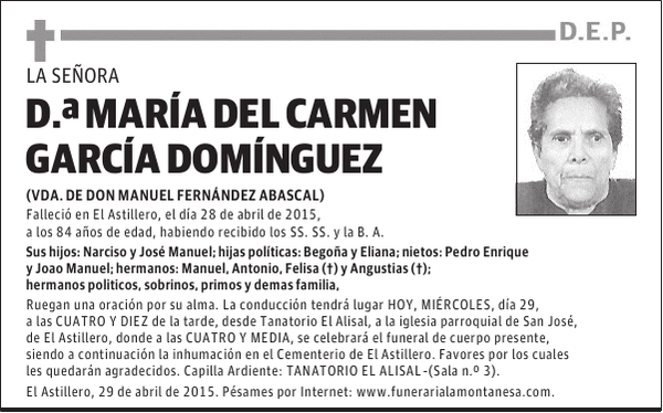 Maria del Carmen Garcia Dominguez
