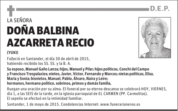 BALBINA AZCARRETA RECIO