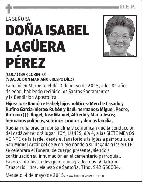 ISABEL LAGÜERA PEREZ