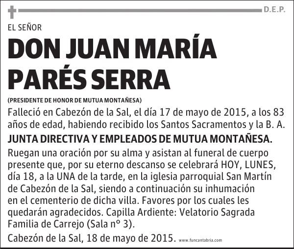 Juan María Pares Serra- Mutua