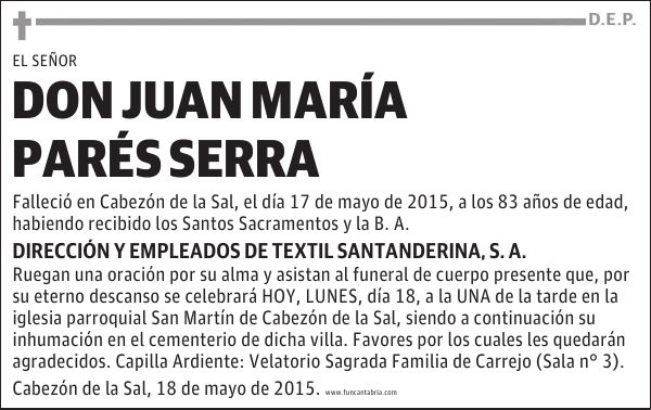 Juan María Pares Serra-Textil