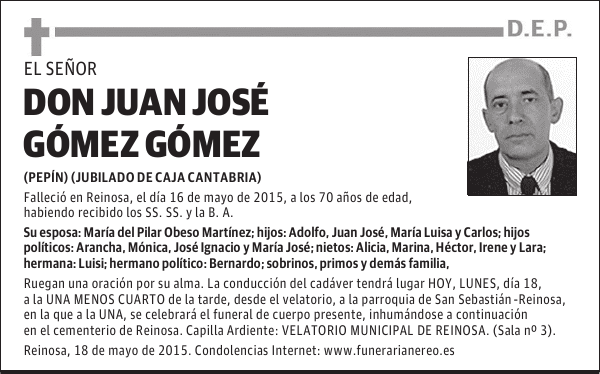 JUAN JOSE GOMEZ GOMEZ