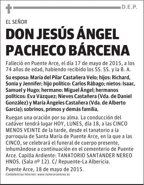 JESUS ANGEL PACHECO BARCENA