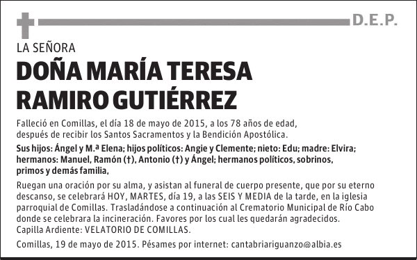 M. TERESA RAMIRO GUTIÉRREZ