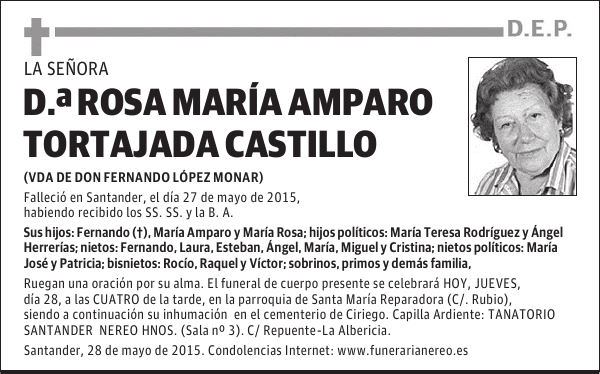 ROSA MARÍA AMPARO TORTAJADA CASTILLO