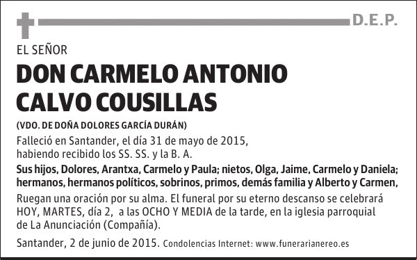 CARMELO ANTONIO CALVO COUSILLAS