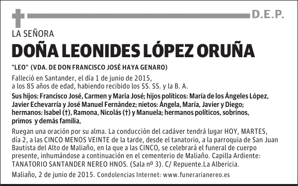 LEONIDES LÓPEZ ORUÑA