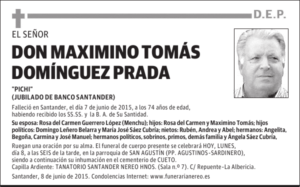 Maximino Tomás Domíngez Prada