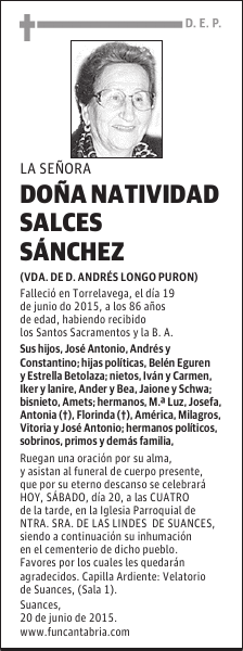 Natividad Salces Sánchez