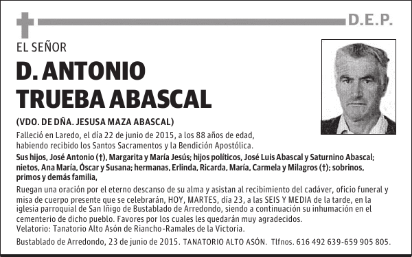 ANTONIO TRUEBA ABASCAL