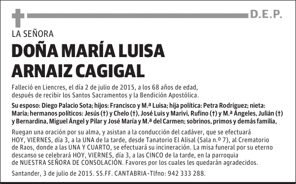 María Luisa Arnaiz Cagigal