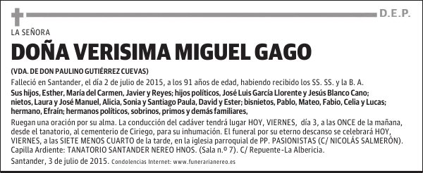 Verisima Miguel Gago