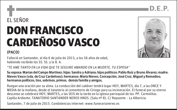 FRANCISCO CARDEÑOSO VASCO