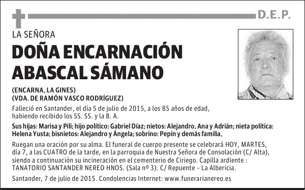 ENCARNACIÓN ABASCAL SÁMANO