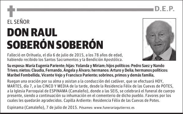 RAUL SOBERON SOBERON