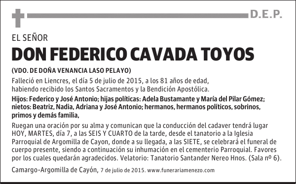 FEDERICO CAVADA TOYOS