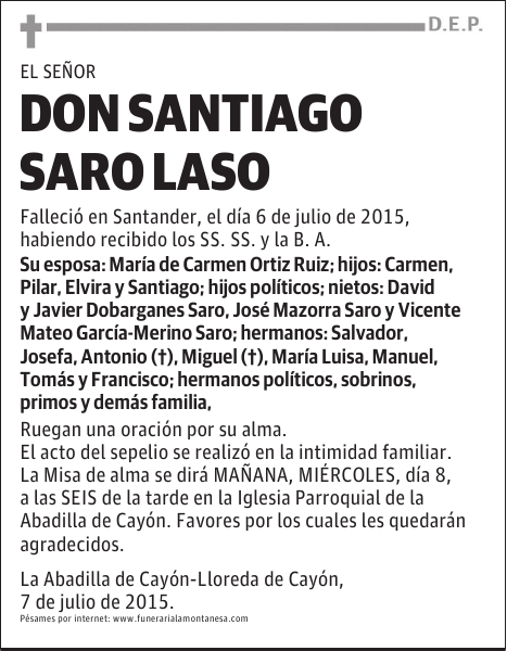 SANTIAGO SARO LASO