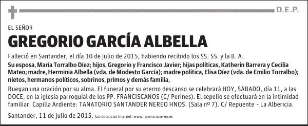 GREGORIO GARCIA ALBELLA