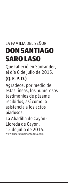 SANTIAGO SARO LASO