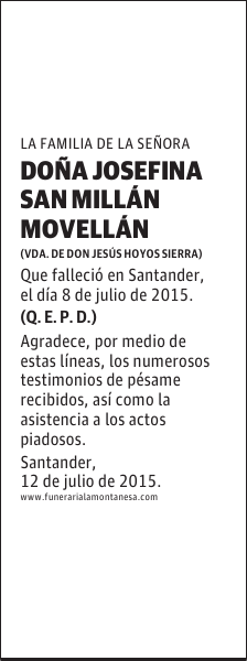 JOSEFINA SAN MILLAN MOVELLAN