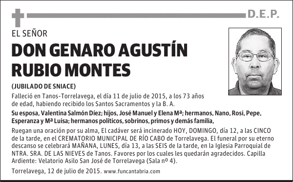 GENARO AGUSTIN RUBIO MONTES