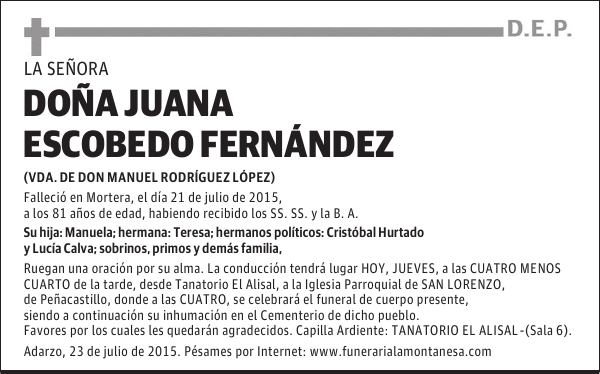 Juana Escobedo Fernández