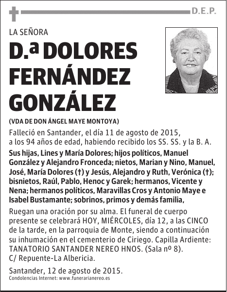 DOLORES FERNÁNDEZ GONZÁLEZ