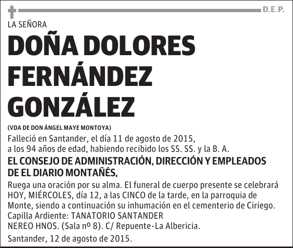 DOLORES FERNÁNDEZ GONZÁLEZ