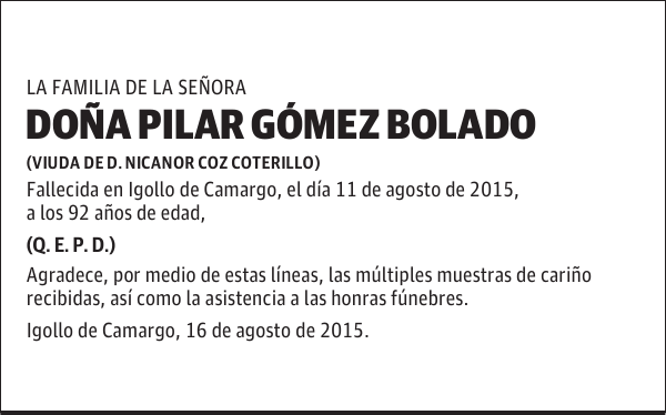 PILAR GÓMEZ BOLADO